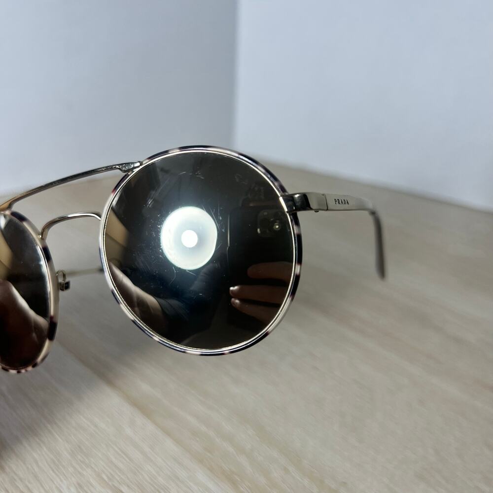 RARE! Prada SPR51S UAO-1C0 Sunglasses Beige Tortoise Silver READ DESC 54-22-135 - Picture 12 of 16